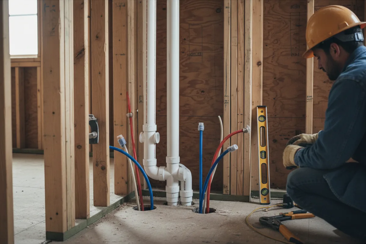 Drain and supply rough-in during Leak Detection in Santa Margarita